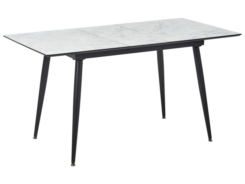 Stół do jadalni Eftalia 120/150 cm 80 cm Efekt marmuru Biały 1 szt.