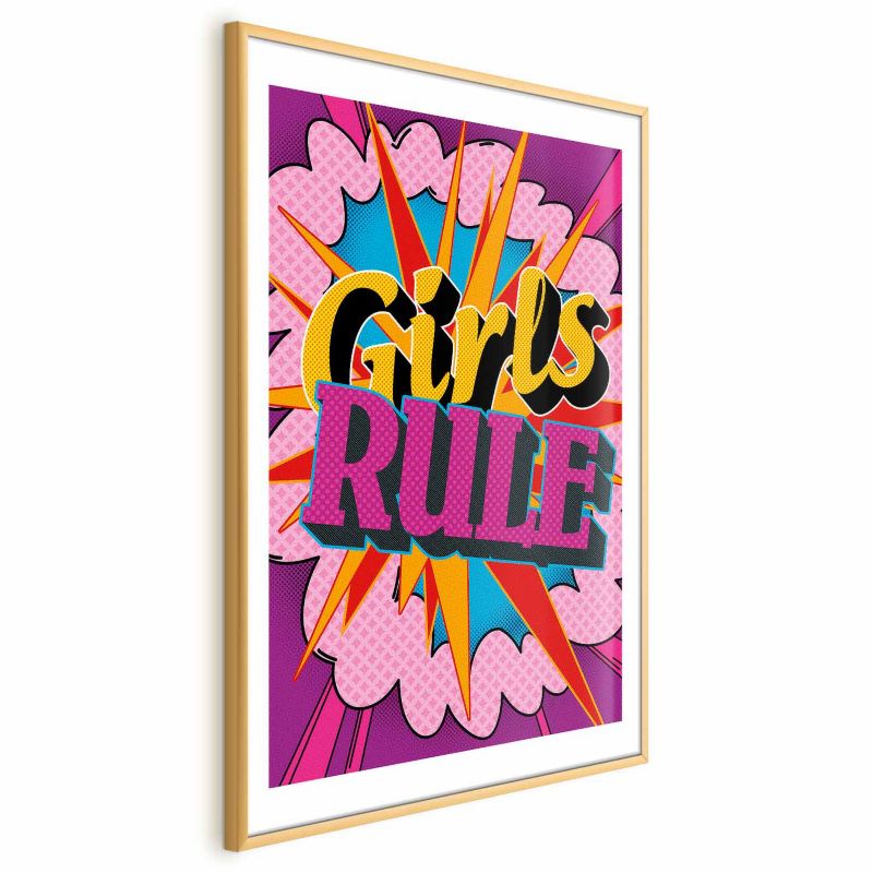 Plakat Artgeist Girls Rule 60x90 cm z ramą złotą 1 szt