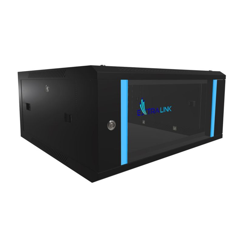 Szafa rack Extralink 4U 600x600 Czarna montowana na ścianie 1szt