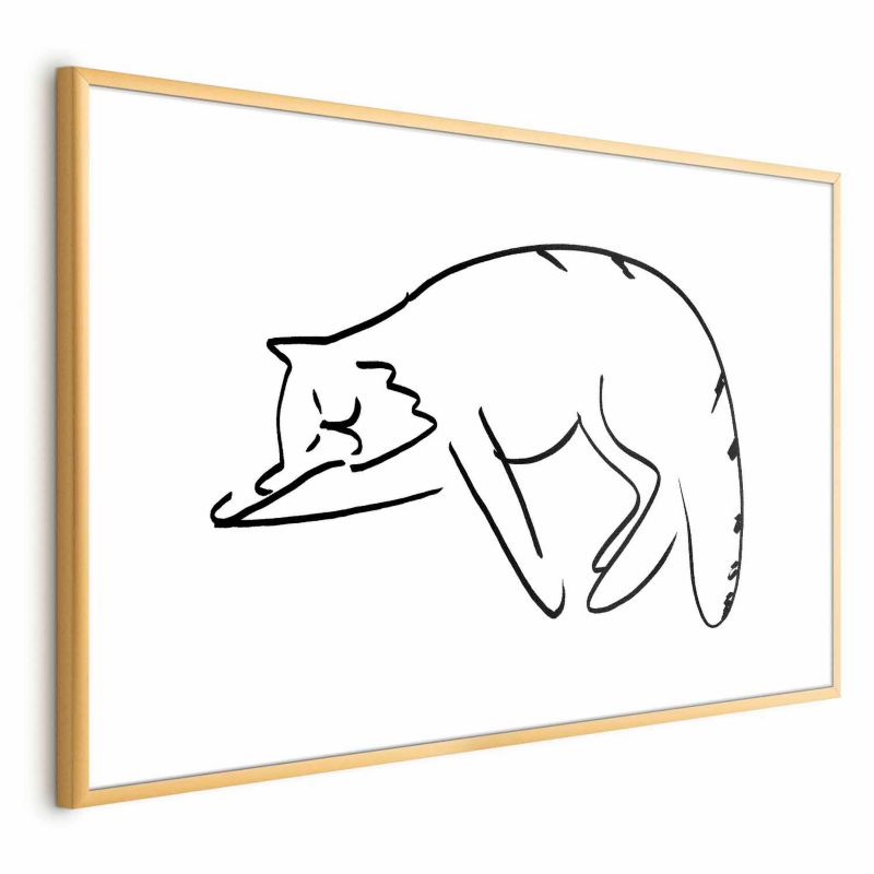 Plakat Artgeist Kocie sny 60x40 cm z ramą złotą 1 szt