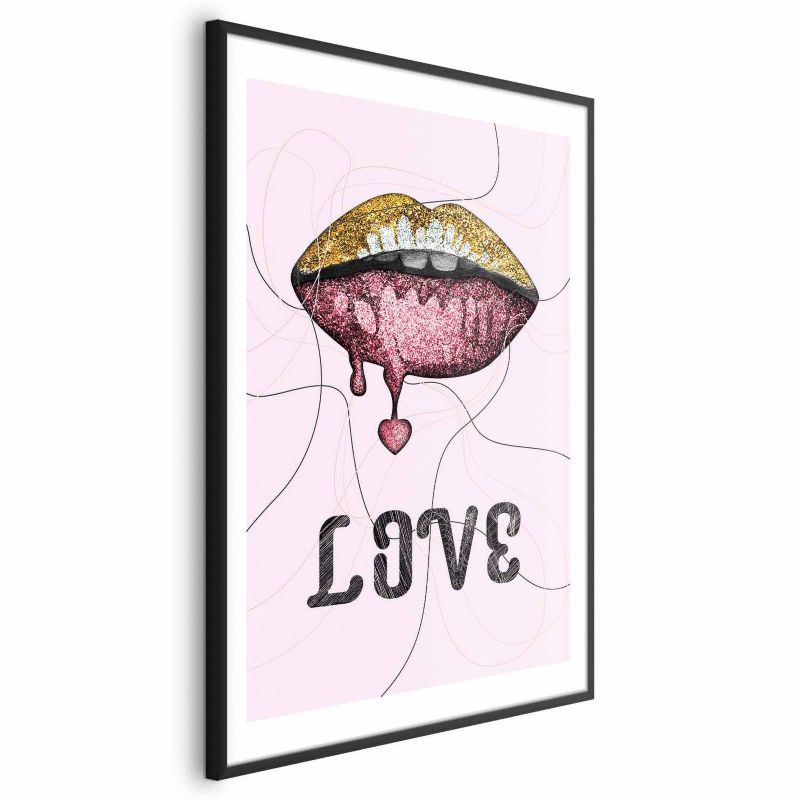 Plakat Artgeist Płynne usta 40x60 cm z ramą czarną 1 szt