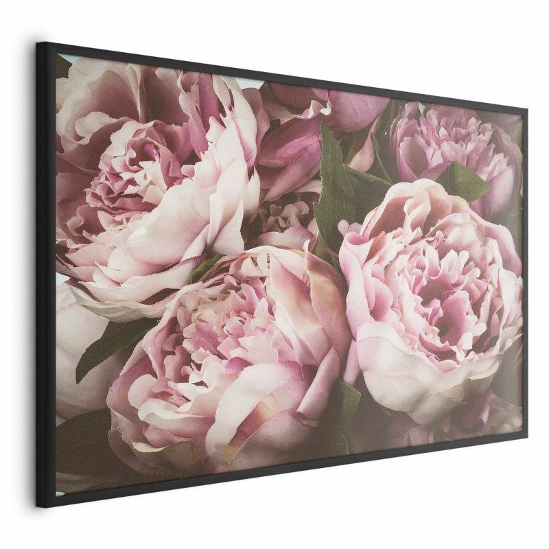 Plakat Artgeist Różowe piwonie 90x60 cm z ramą czarną 1 szt