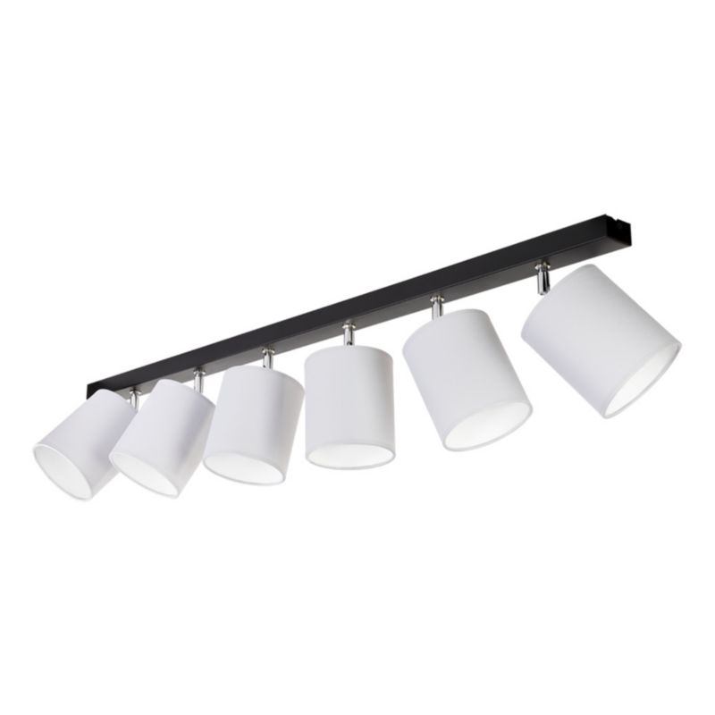 Lampa Sufitowa SPOT Light 6xE27 Max.25W Klasyczne Połączenie Czerni z Szarymi Abażurami, Polski Producent, 1 szt.
