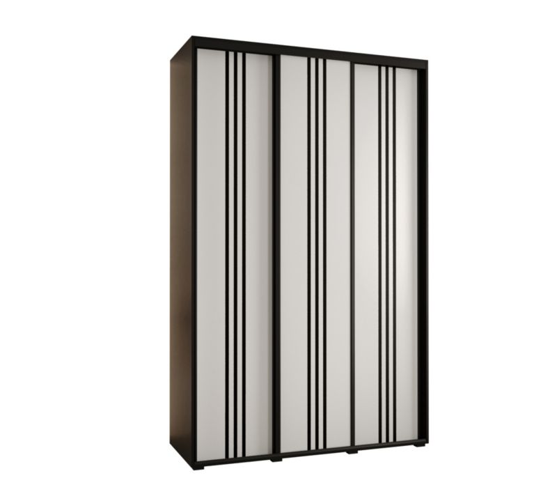 Szafa przesuwna Abiks DAVOS 6 wysoka szer.160cm gł.45cm czarny/biały/czarny 1szt.