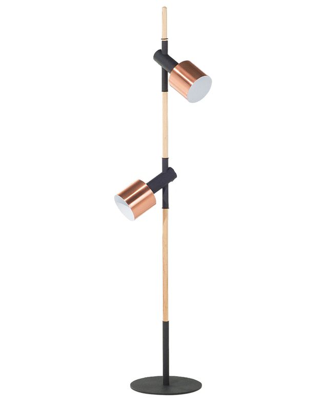 Lampa podłogowa Owens Drewno Czarny 1 szt.