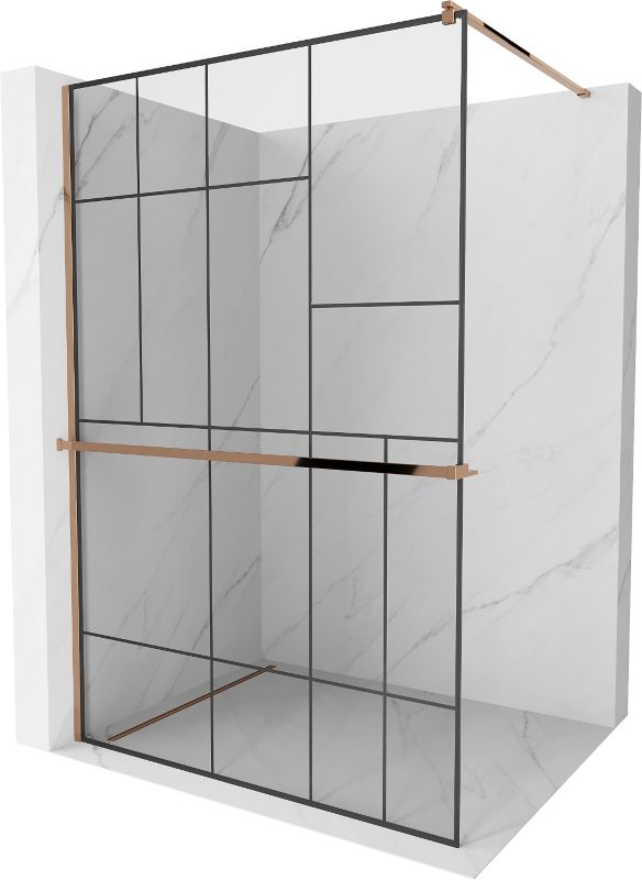 Ścianka prysznicowa Mexen Kioto+ czarny wzór 110 x 200 cm 800-110-121-60-78 1 szt.