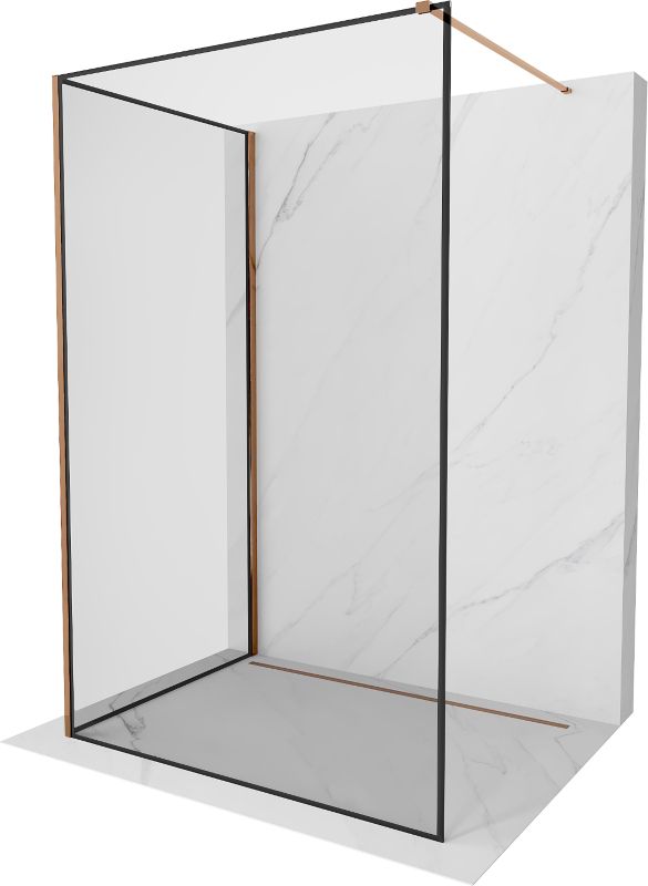 Ścianka prysznicowa walk-in Mexen Kioto czarny wzór/ różowe złoto 90x70 cm 800-090-212-60-70-070 1 szt.