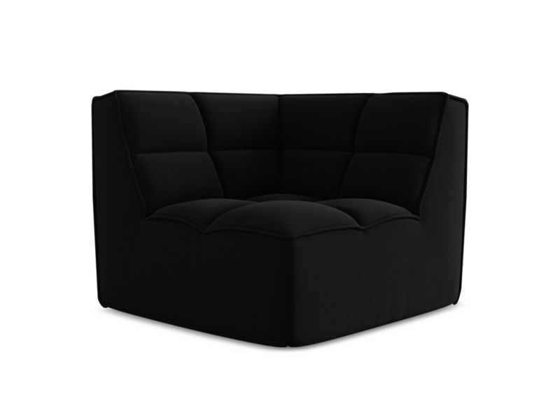 Moduł narożny Makamii Kalai z weluru 98x98 cm czarny 1 szt.
