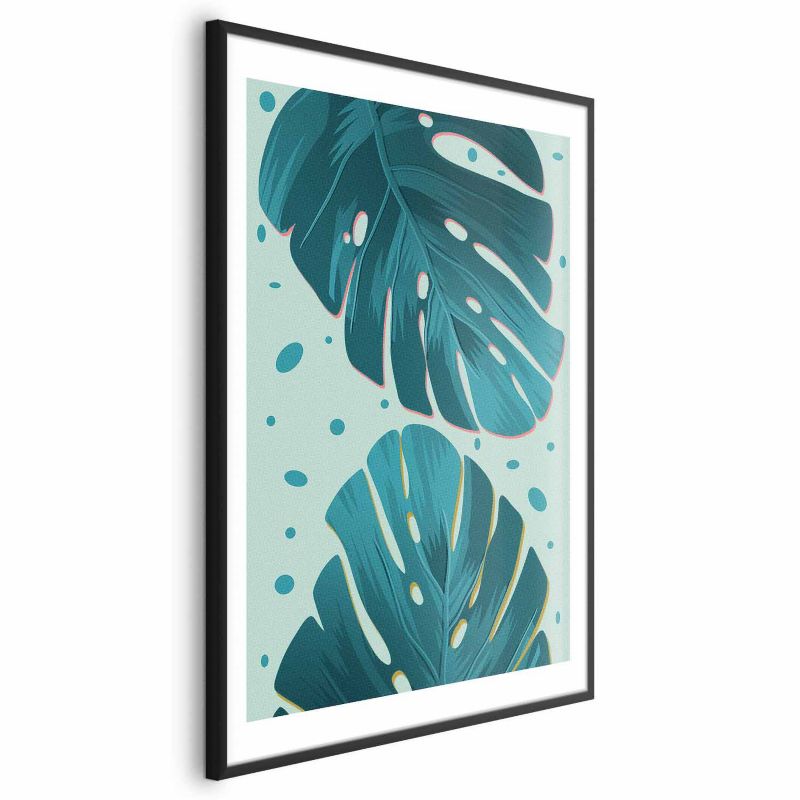 Plakat Artgeist Zroszone liście 29,7x42 cm z ramą czarną 1 szt