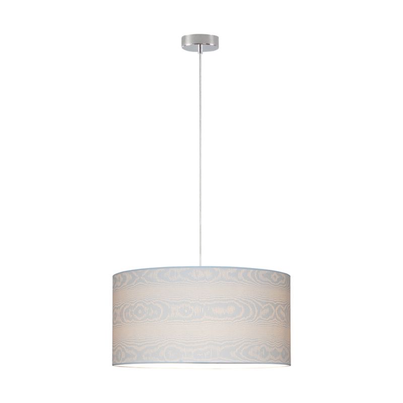 Lampa Wisząca SPOT Light 1xE27 Max.60W Połączenie Chromu z Tkaniną z Wzorem w Drewno, Polski Producent, 1 szt.