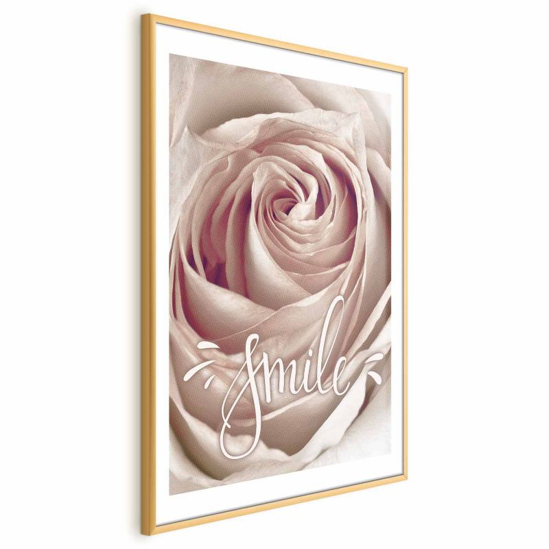 Plakat Artgeist Uśmiechnij się 21x30 cm z ramą złotą 1 szt