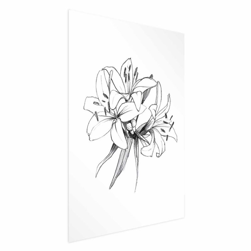 Plakat Artgeist Rysowane kwiaty 40x60 cm bez ramy 1 szt