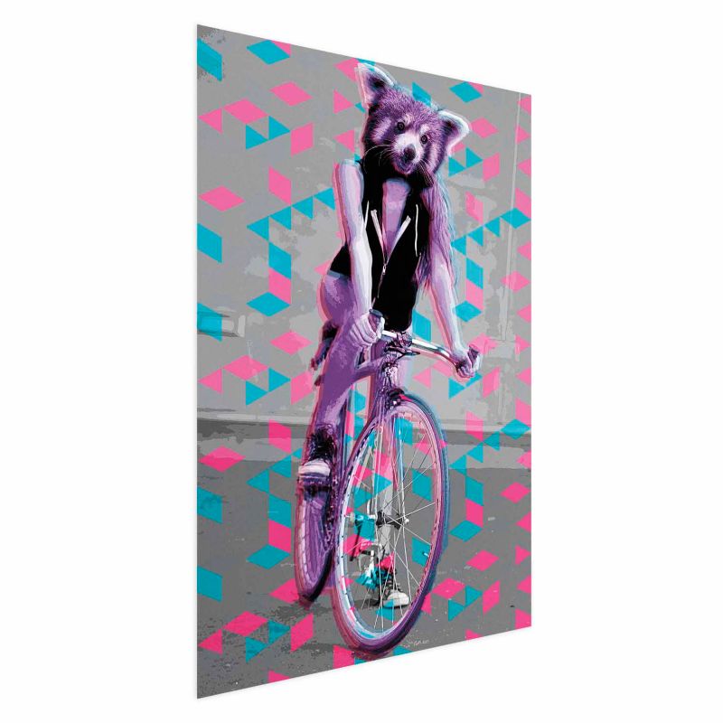 Plakat Artgeist Szop na rowerze 29,7x42 cm bez ramy 1 szt