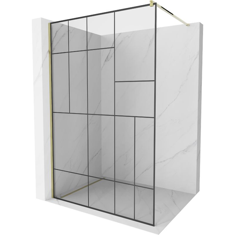 Ścianka prysznicowa Mexen Kioto czarny wzór 140x200 cm 800-140-101-50-78 1 szt.