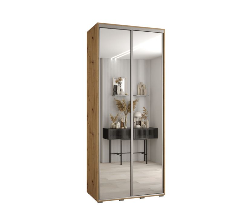 Szafa przesuwna Abiks DAVOS 2 wysoka szer.110cm gł.60cm artisan/artisan/srebrny 1szt.