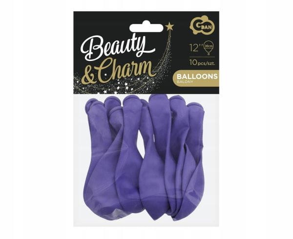 Balony Beauty&Charm, pastelowe fioletowe 12"/ 10 szt.