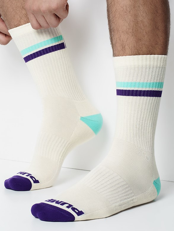 Skarpety męskie | Biały/Fioletowy | Activate Crew Socks | PUMP! | 41016
