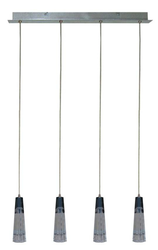 Lampa wisząca chrom regulowana szklany klosz 4xG4 20W Erica