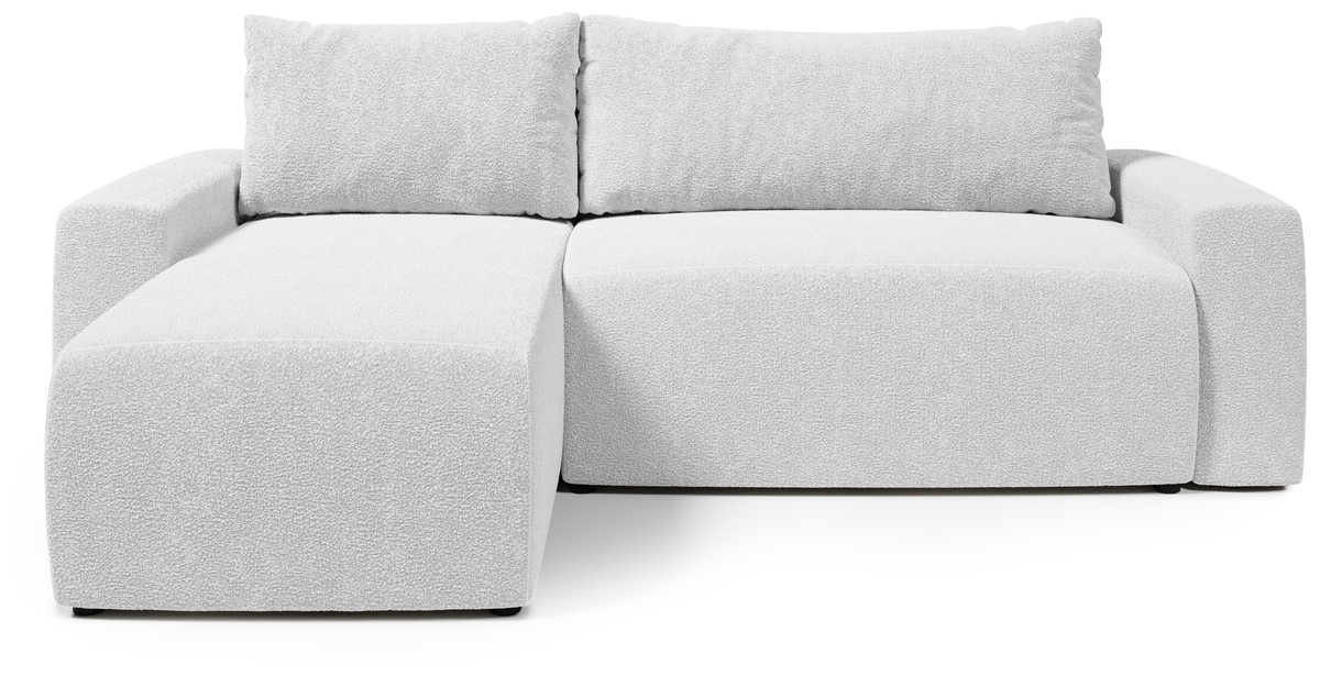 Kanapa narożna z funkcją spania do salonu PLUSH L kremowy baranek