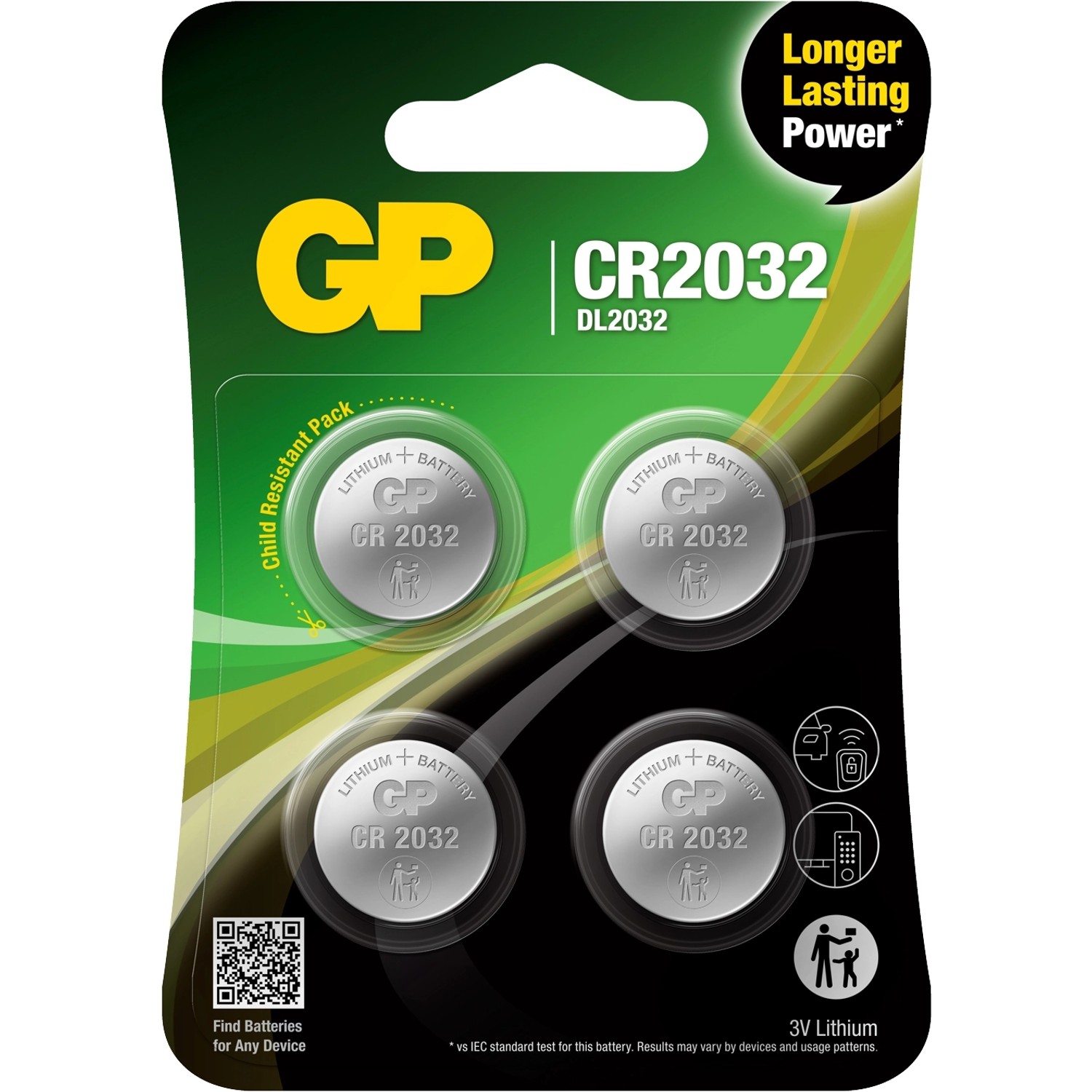 GP Baterie guzikowe CR2032 3V 4 szt