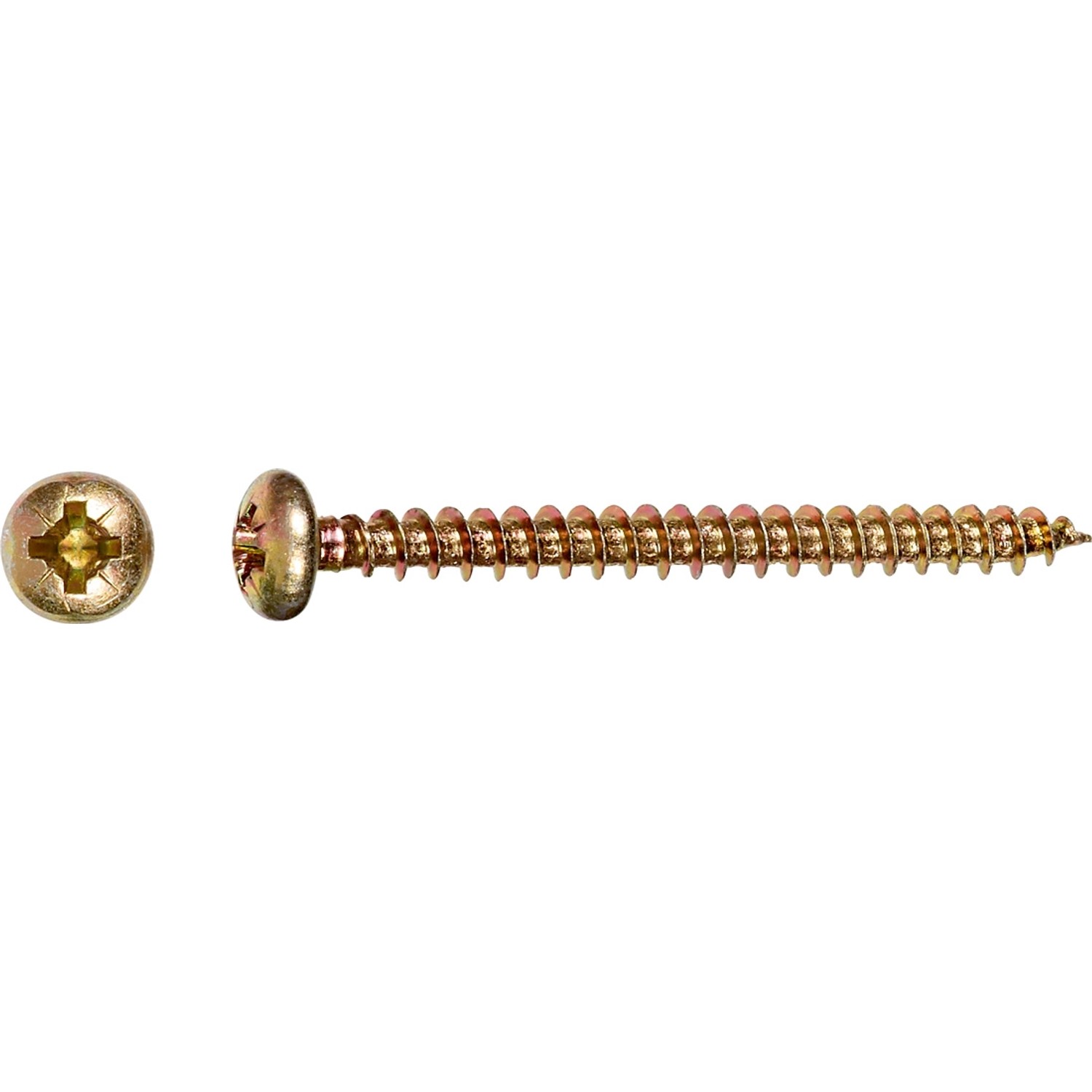 LUX Wkręt uniwersalny z łbem walec PZ 6 mm x 40 mm ocynk żółty 10 szt