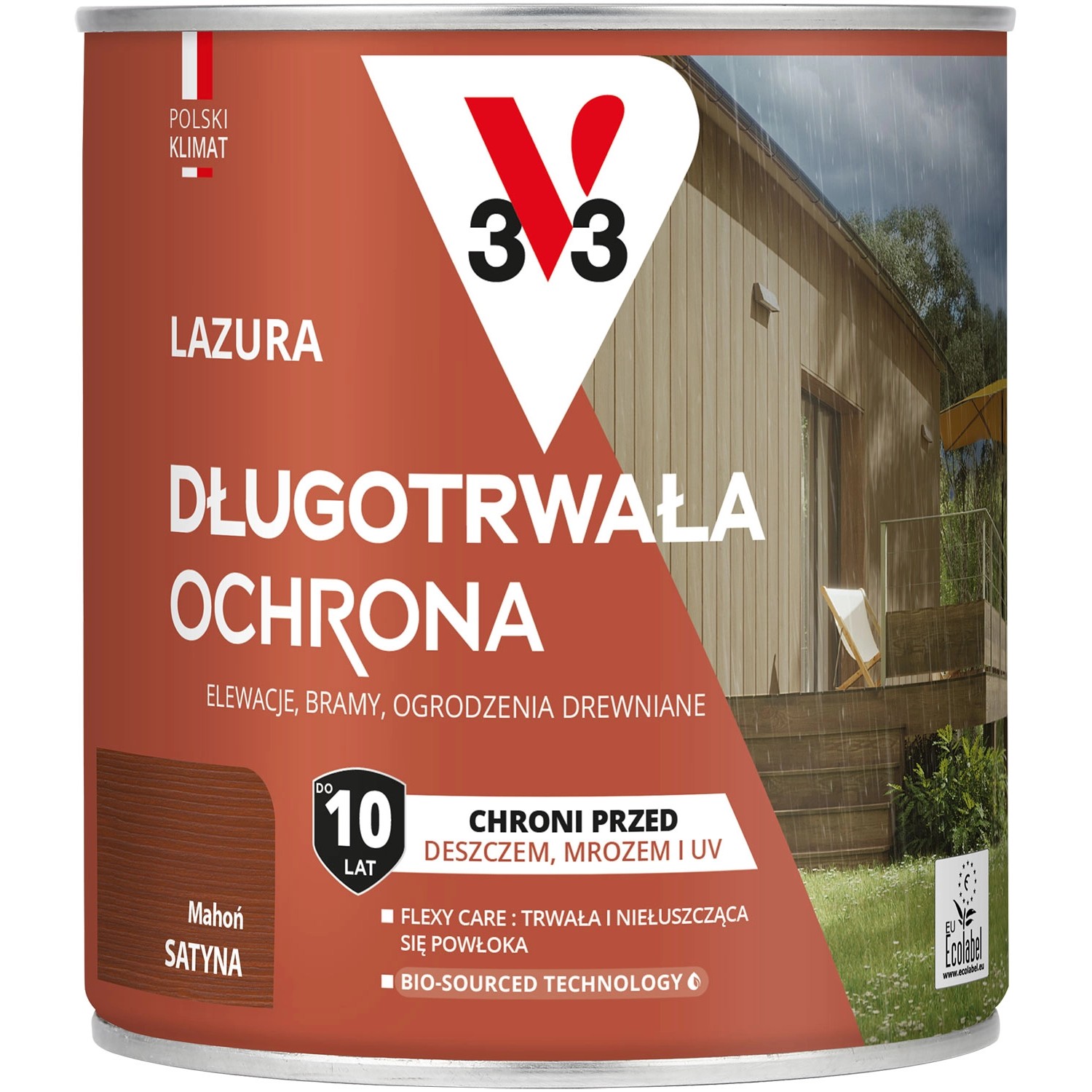 V33 Lazura długotrwała ochrona mahoń 0,75L