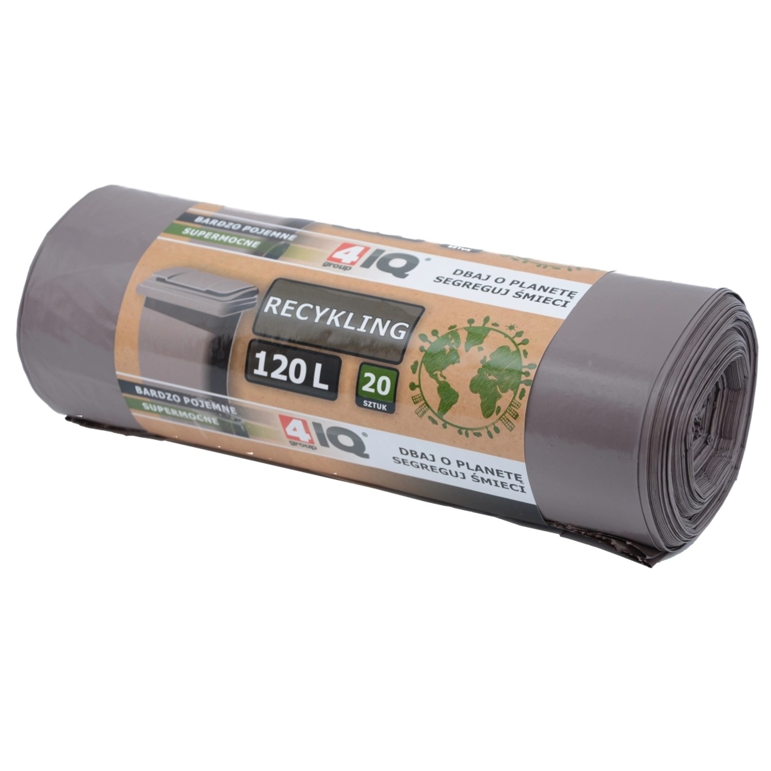 4IQ Worki do recyclingu brązowe 120 L - 20 szt.