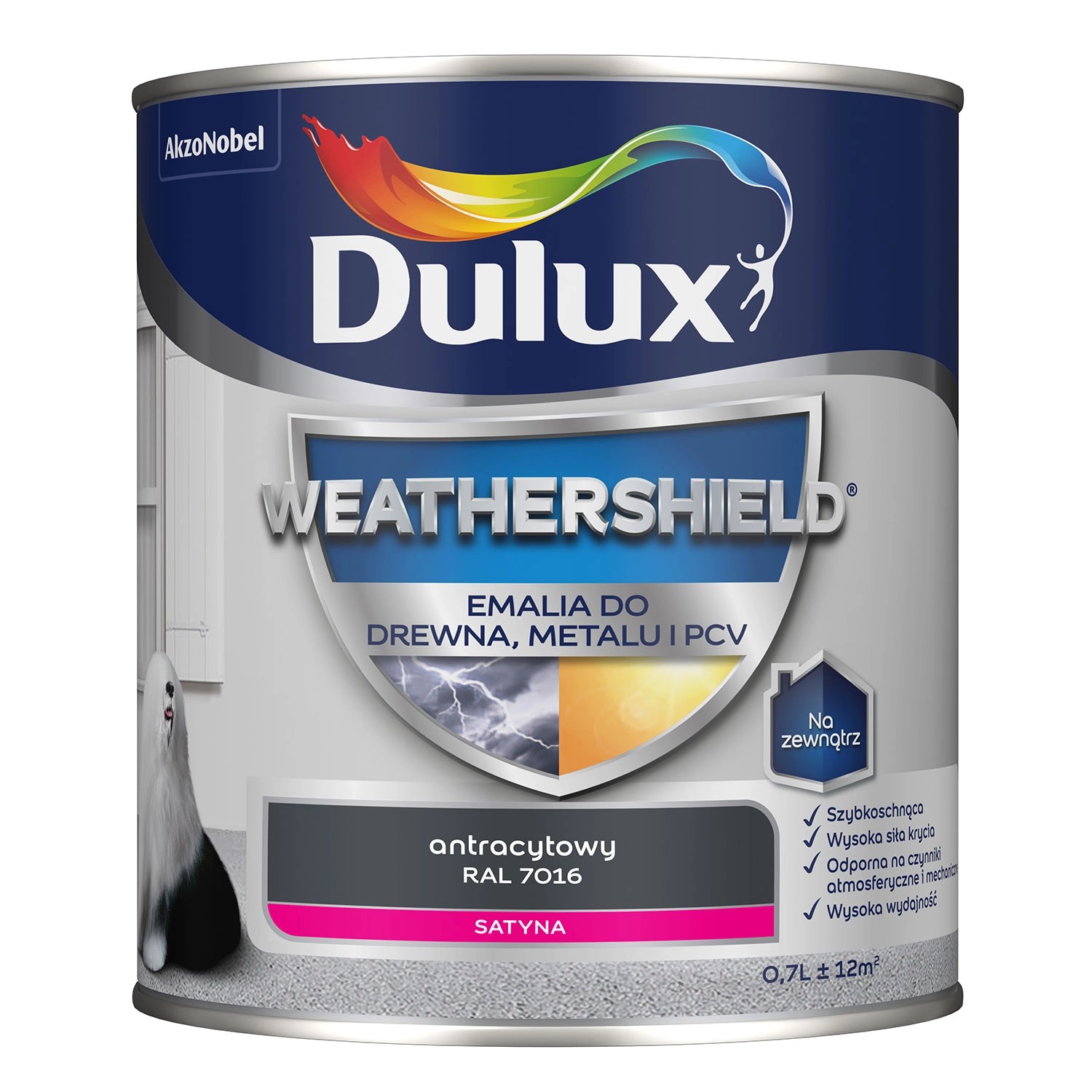 Dulux Emalia Weathershield antracyt 7016 - 0,7L