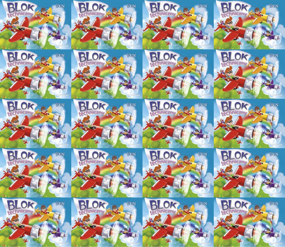 20x Blok techniczny Kreska Fun, A4, 10 kartek, biały