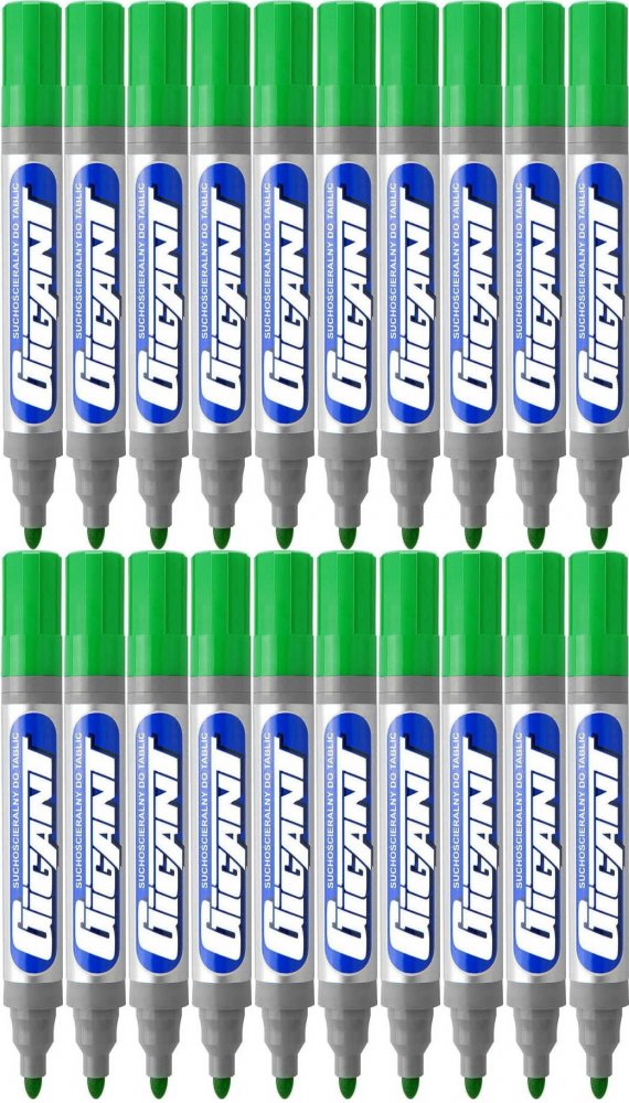 20x Marker suchościeralny Kamet Gigant, ścięta, zielony
