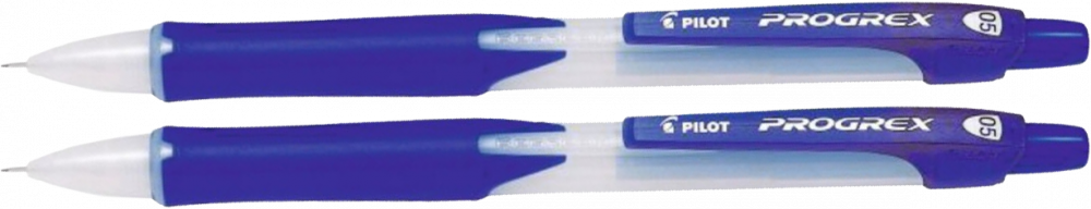 2x Ołówek automatyczny Pilot Progrex, 0.5 mm, z gumką, niebieski