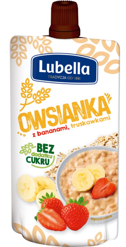 Mus owsianka Lubella, truskawka, banan, bez cukru, 100g