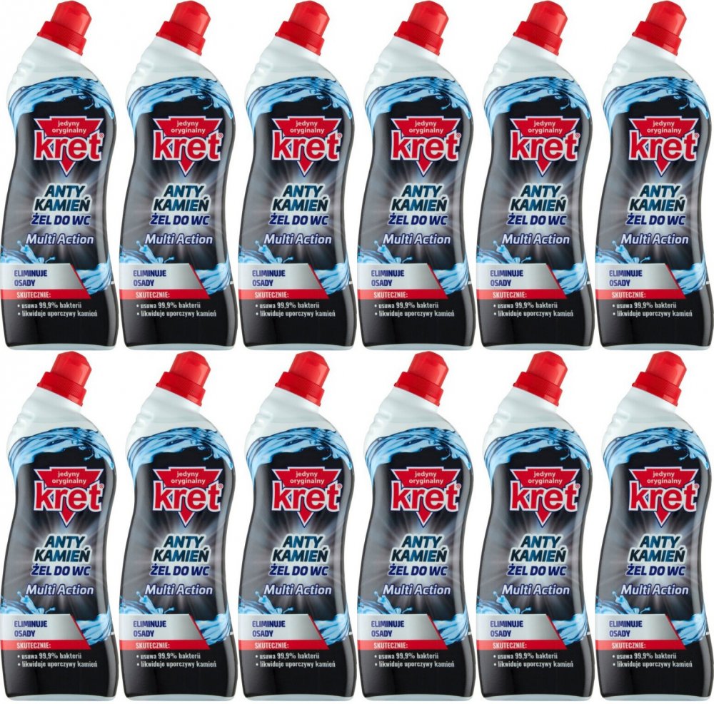 12x Żel do czyszczenia WC Kret Anty Kamien Multi Action, 750 ml