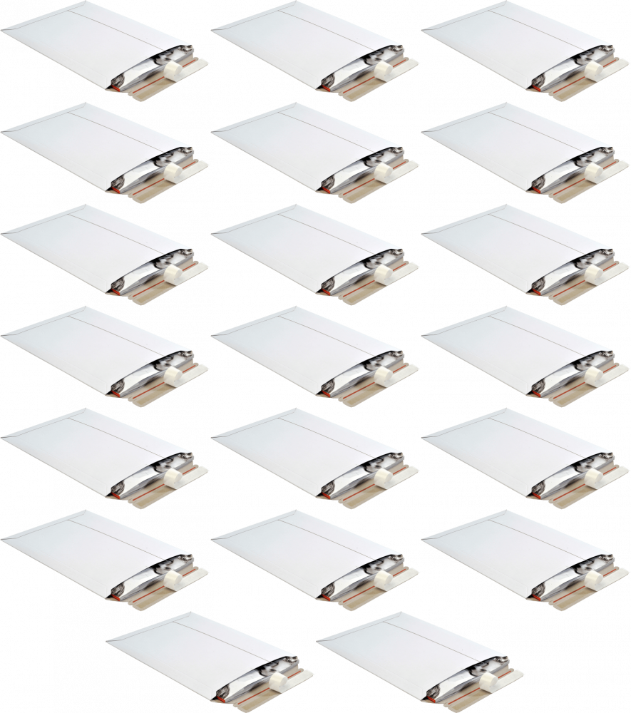 20x Koperta kartonowa Toppac, B5, 175x250mm, z paskiem samoprzylepnym, biały