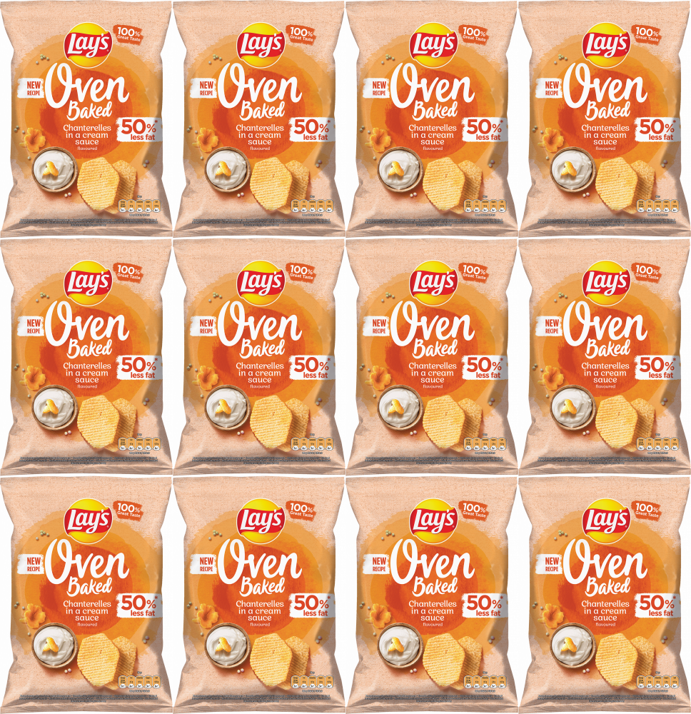 12x Chipsy Lay's Oven Baked Chanterelles in a Cream Sauce, kurki w śmietanowym sosie, 110g