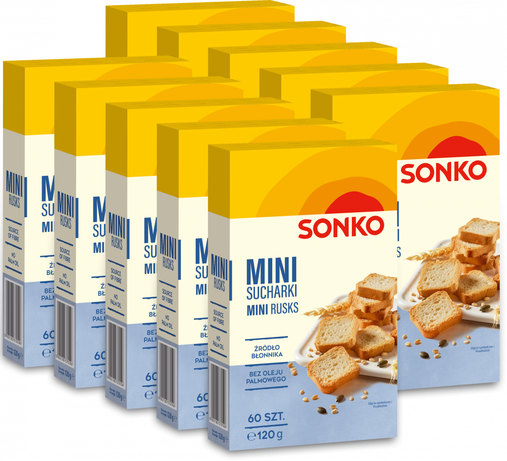 10x Mini sucharki Sonko, 60 sztuk, 120g