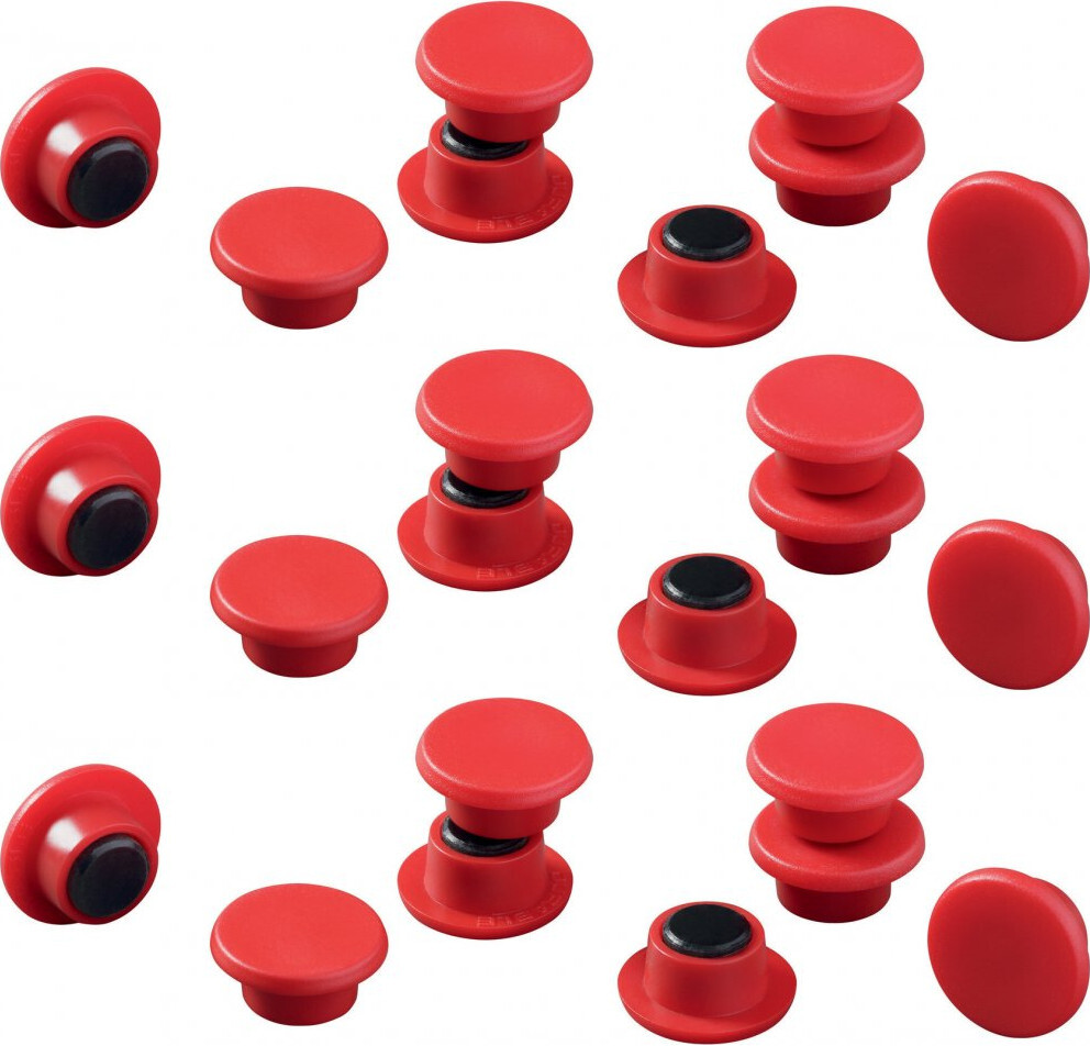 3x Magnesy Durable, 15 mm, 20 sztuk, czerwony