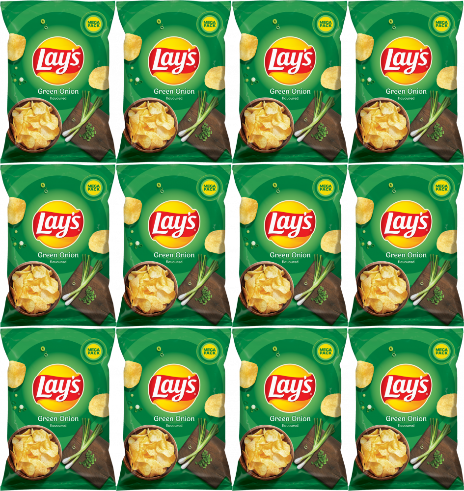 12x Chipsy Lay's Green Onion, zielona cebulka, 200g