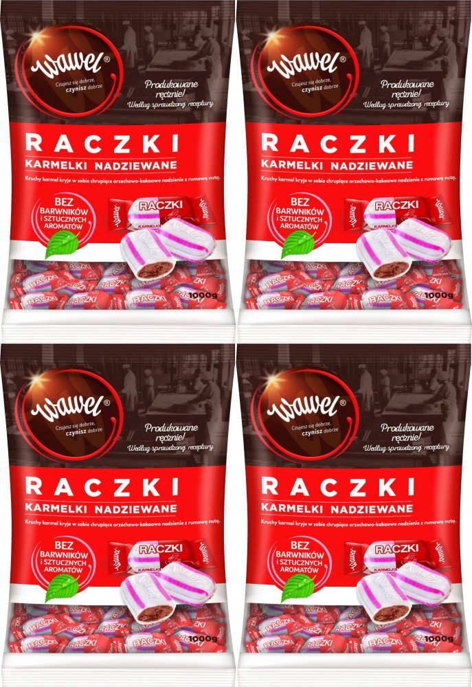 4x Karmelki Raczki Wawel, 1kg