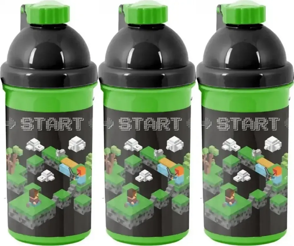 3x Bidon na wodę Paso Minecraft, 500ml