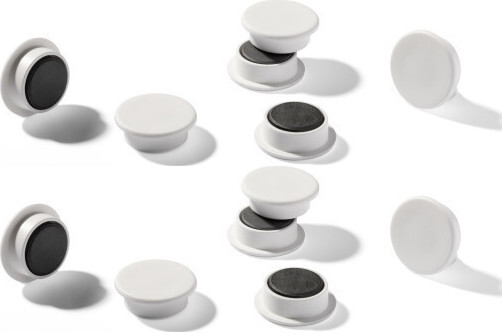 2x Magnesy do tablic Durable, 21mm, 20 sztuk, biały