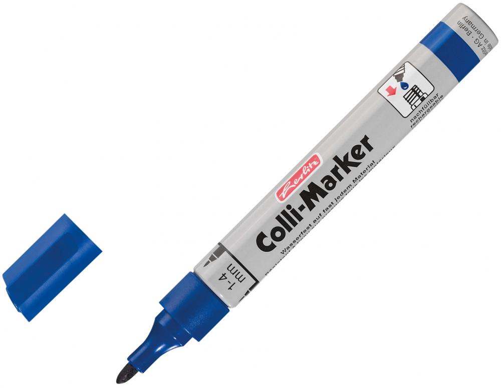 Marker permanentny Herlitz Colli, okrągła, 1-4mm, niebieski