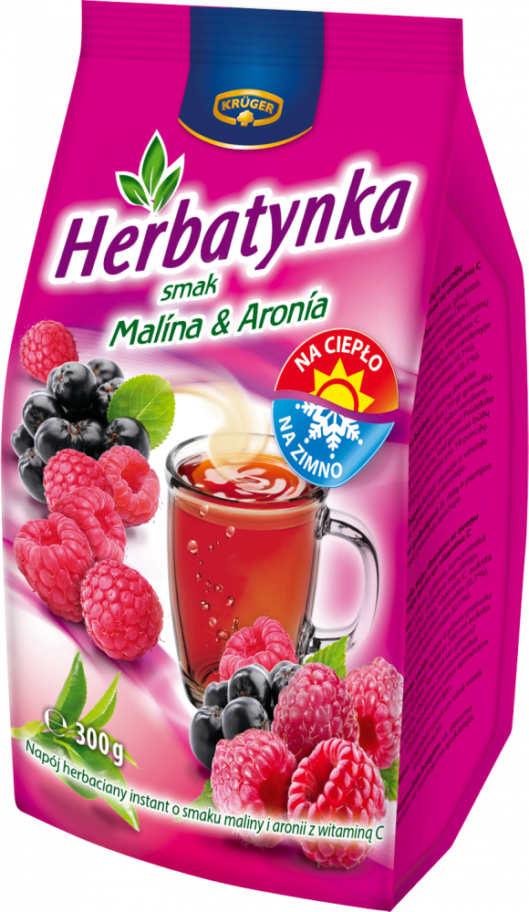 Herbata rozpuszczalna Herbatynka Krüger, malina&aronia z wit C, 300g
