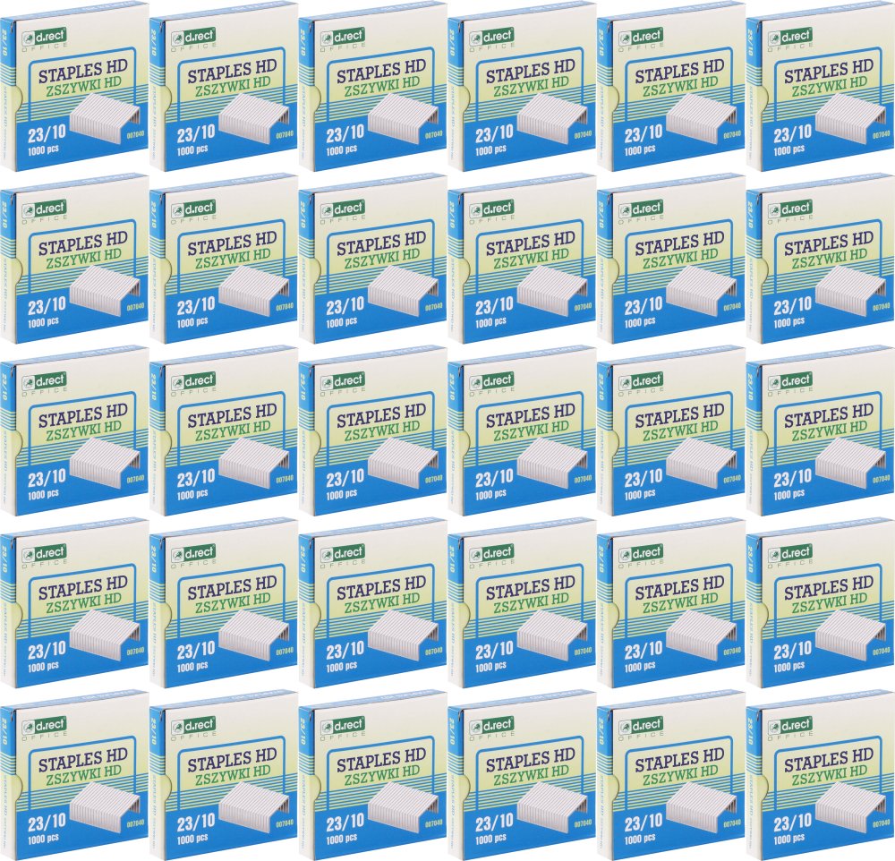 50x Zszywki D.Rect HD 23/10, 1000 sztuk, srebrny