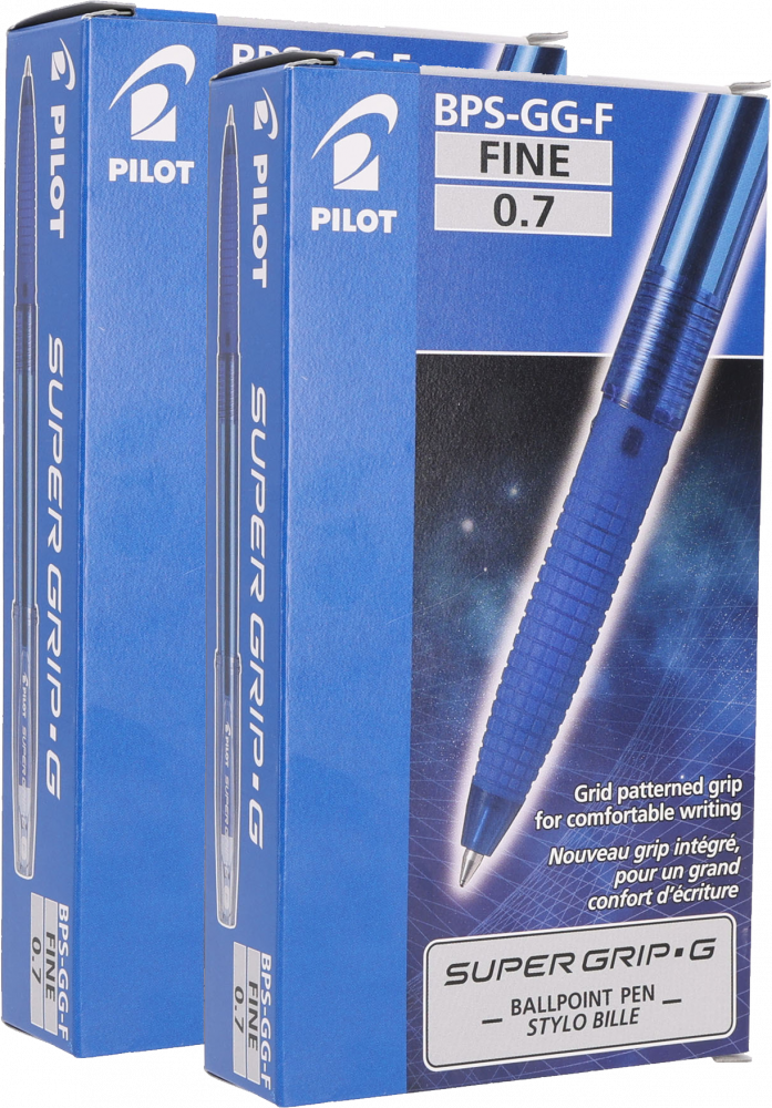 24x Długopis Pilot Super Grip G, 0.7mm, niebieski