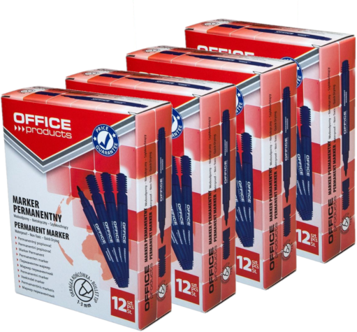 50x marker permanentny Office Products, okrągła, 1-3mm, niebieski