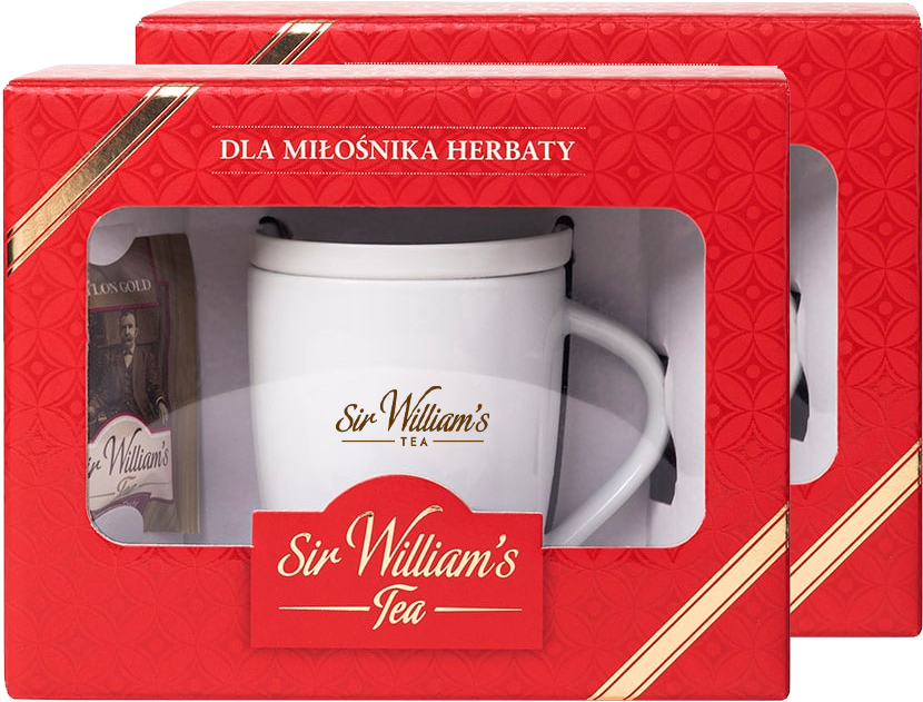 2x Zestaw prezentowy Sir William's Tea, 12 smaków, 12 sztuk + porcelanowy kubek