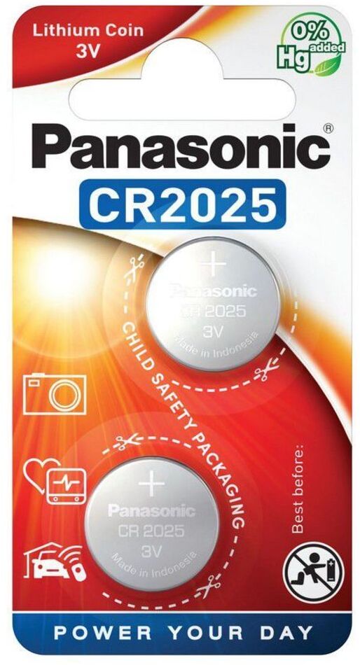 Bateria CR2025 Panasonic, 2 sztuki