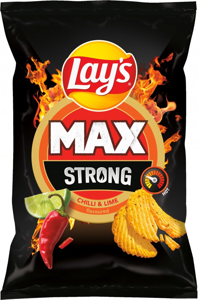 Chipsy Lay's Max Strong Chilli & Lime karbowane, ostre chilli i limonka, 120g