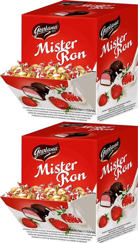2x Cukierki Goplana Mister Ron Goplana, truskawkowo-śmietankowy, 2.5kg